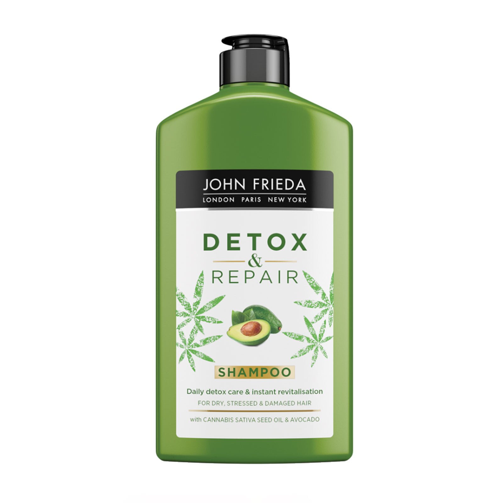 John Frieda Detox and Repair Shampooing pour les Cheveux Stressés & Endommagés 200ml