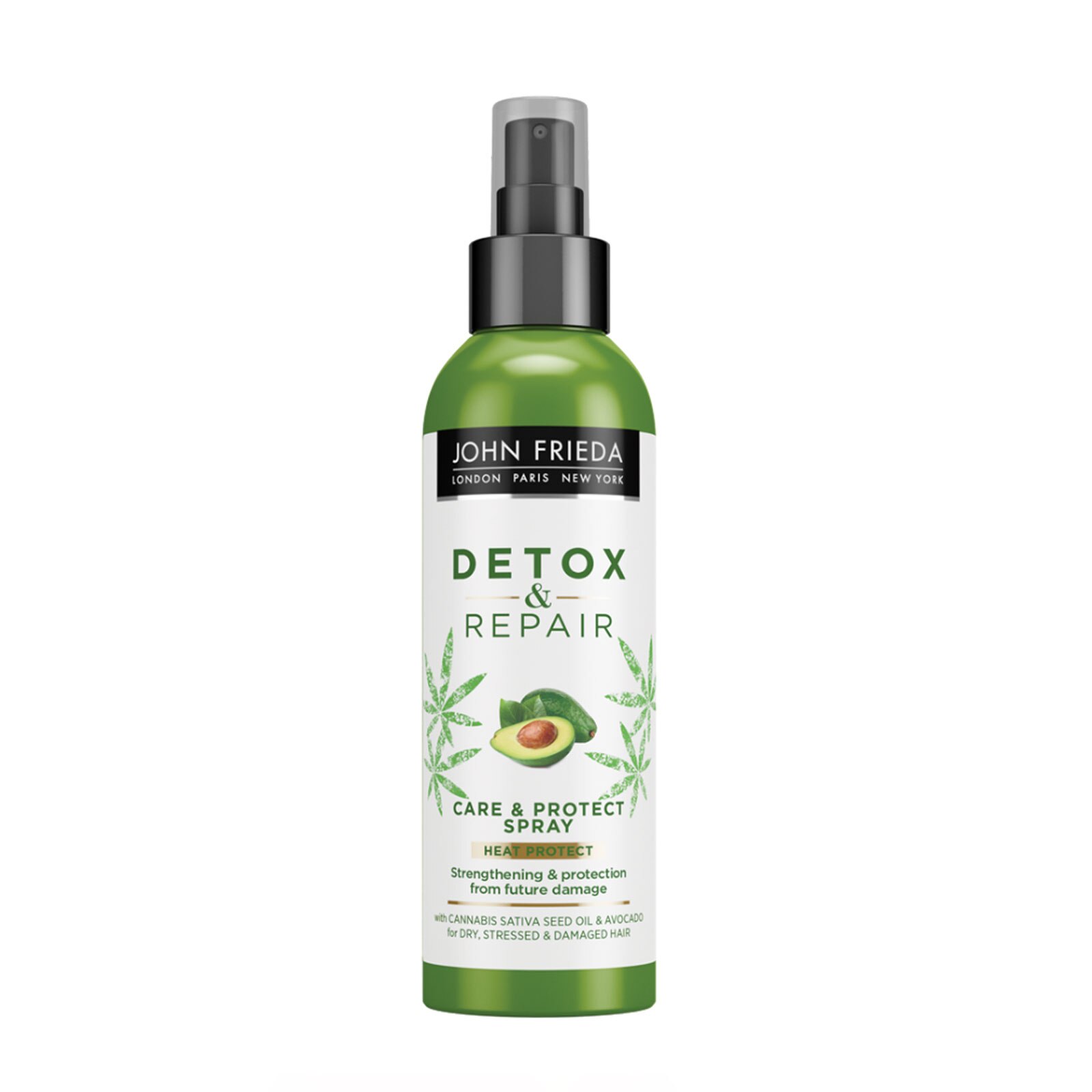 John Frieda Detox and Repair Care & Heat Spray Protecteur pour les Cheveux Stressés & Endommagés 200ml