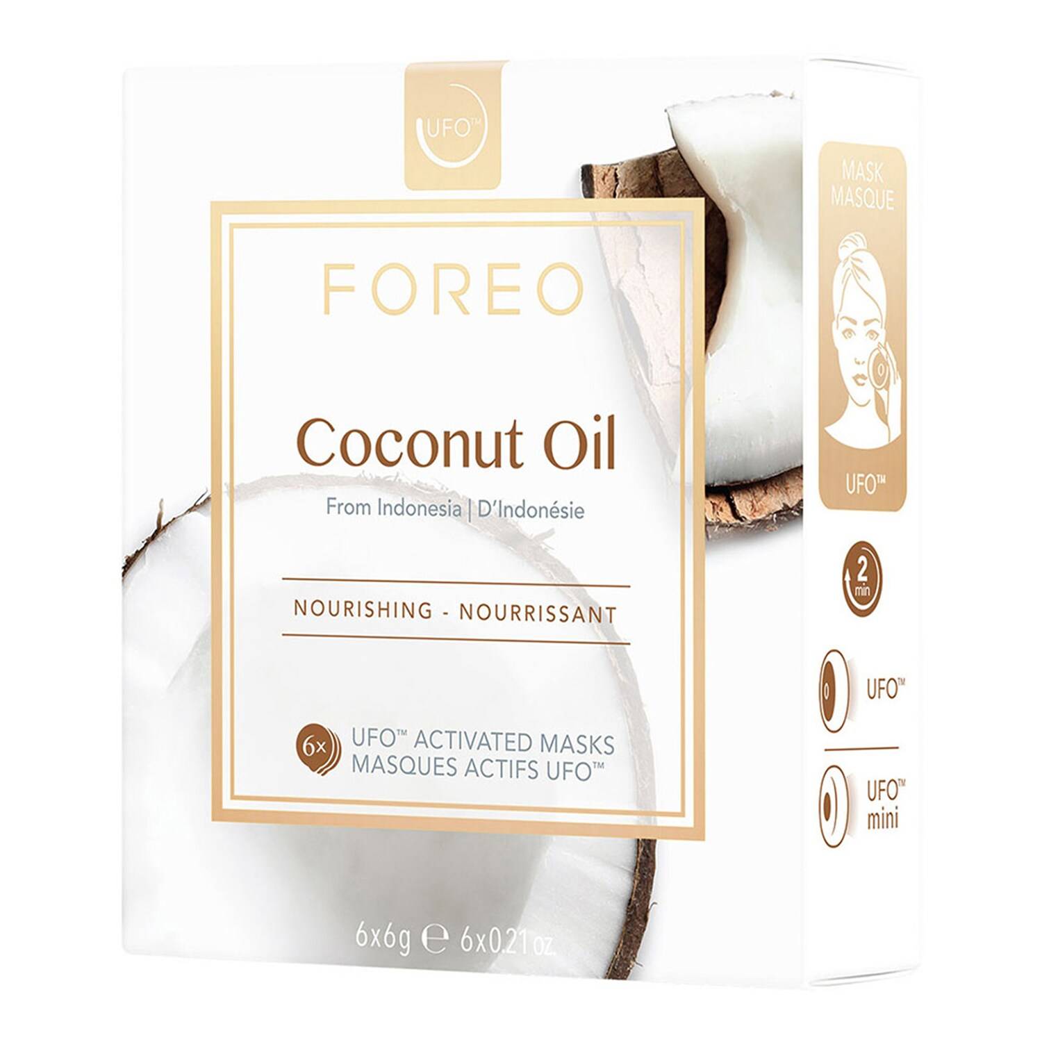 Foreo Coconut Oil Ufo/Ufo Mini Nourishing Face Mask For Dry Skin 6 X 6G