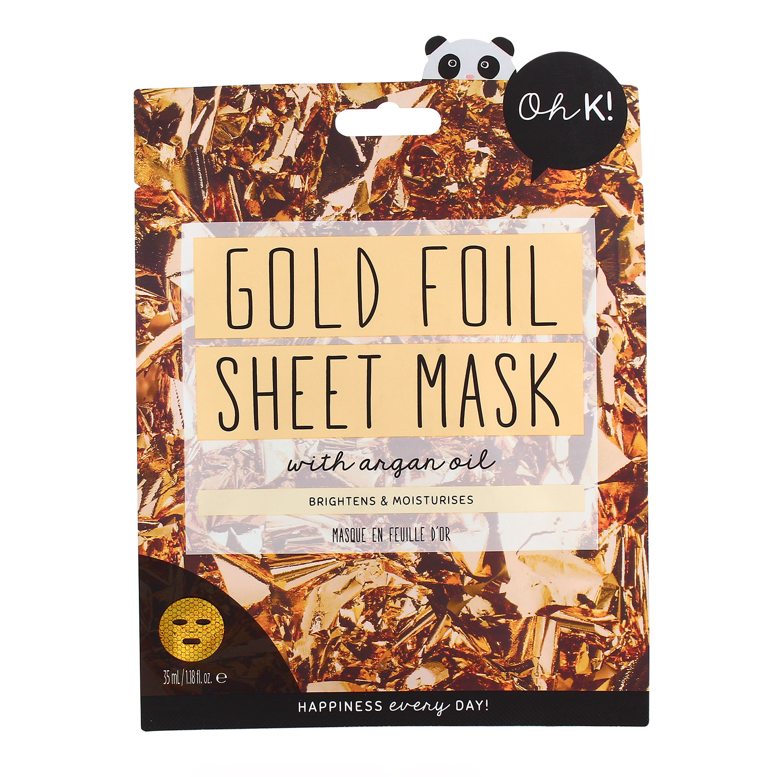 oh k! dewy skin gold foil sheet mask