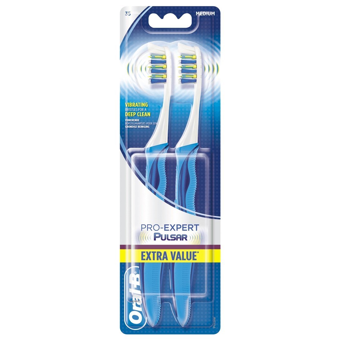 Oral-B Pulsar Battery Toothbrush Medium Twin Pack