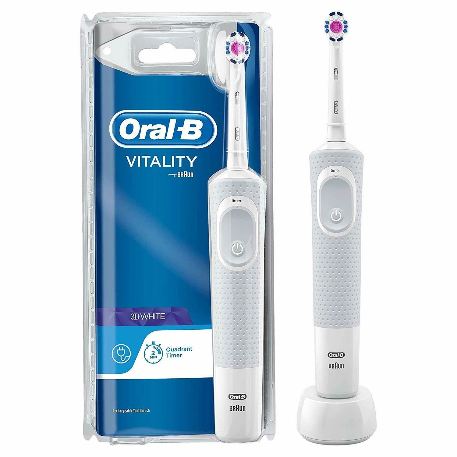 Oral-B Vitality Pro 3D White Electric Rechargeable Toothbrush With Timer White