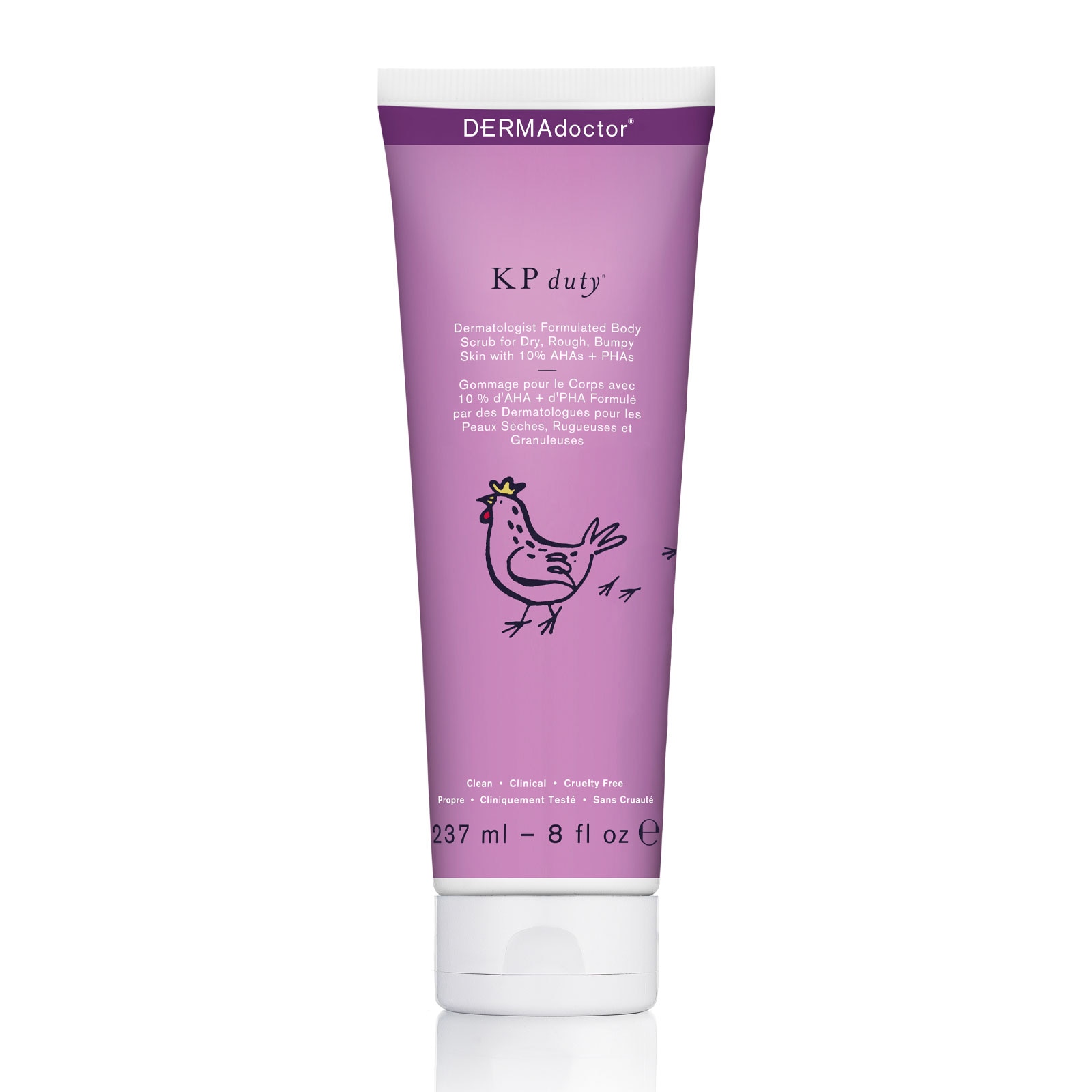 DERMAdoctor KP Duty Dermatologist Formulated Body Scrub for Dry, Rough, Bumpy Skin with 10% AHAs + PHAs 236ml