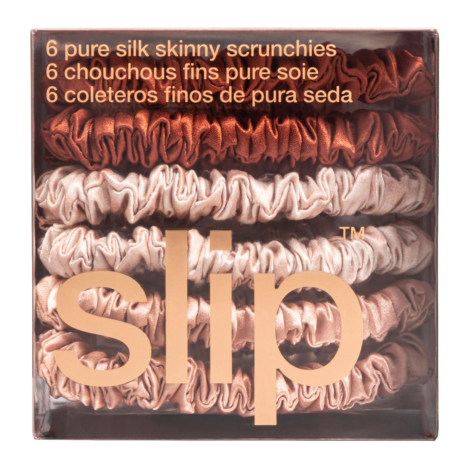 Slip Pure Silk Scrunchie Skinnies: Desert Rose Collection 6 Pack