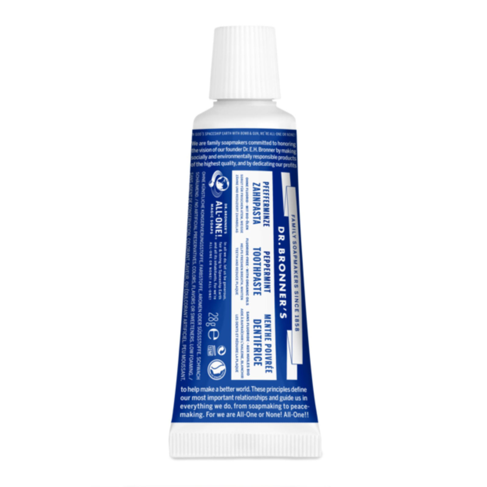 Dr. Bronner's All One Peppermint Travel Toothpaste 28g