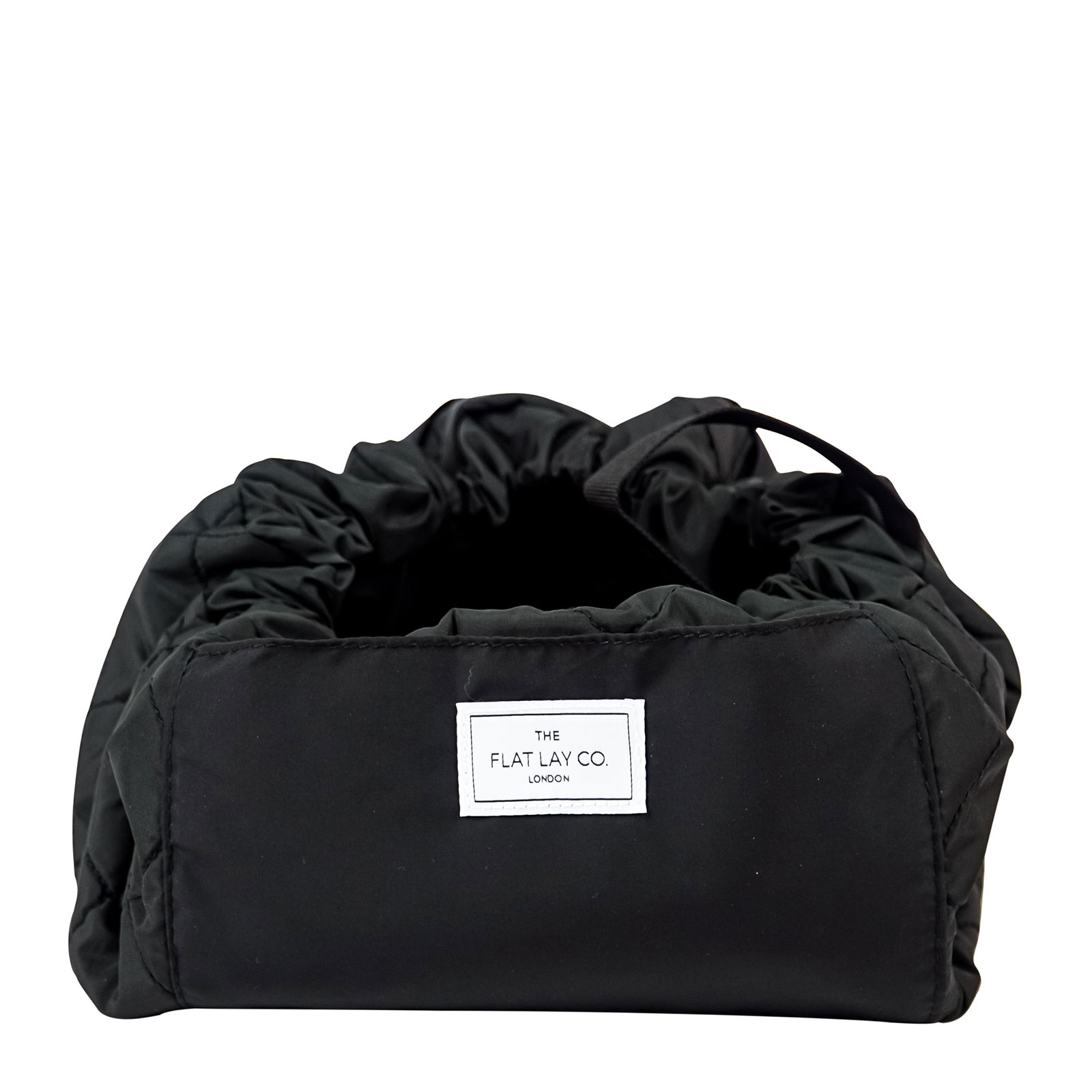 The Flat Lay Co. Xxl Drawstring Makeup Bag In Classic Black