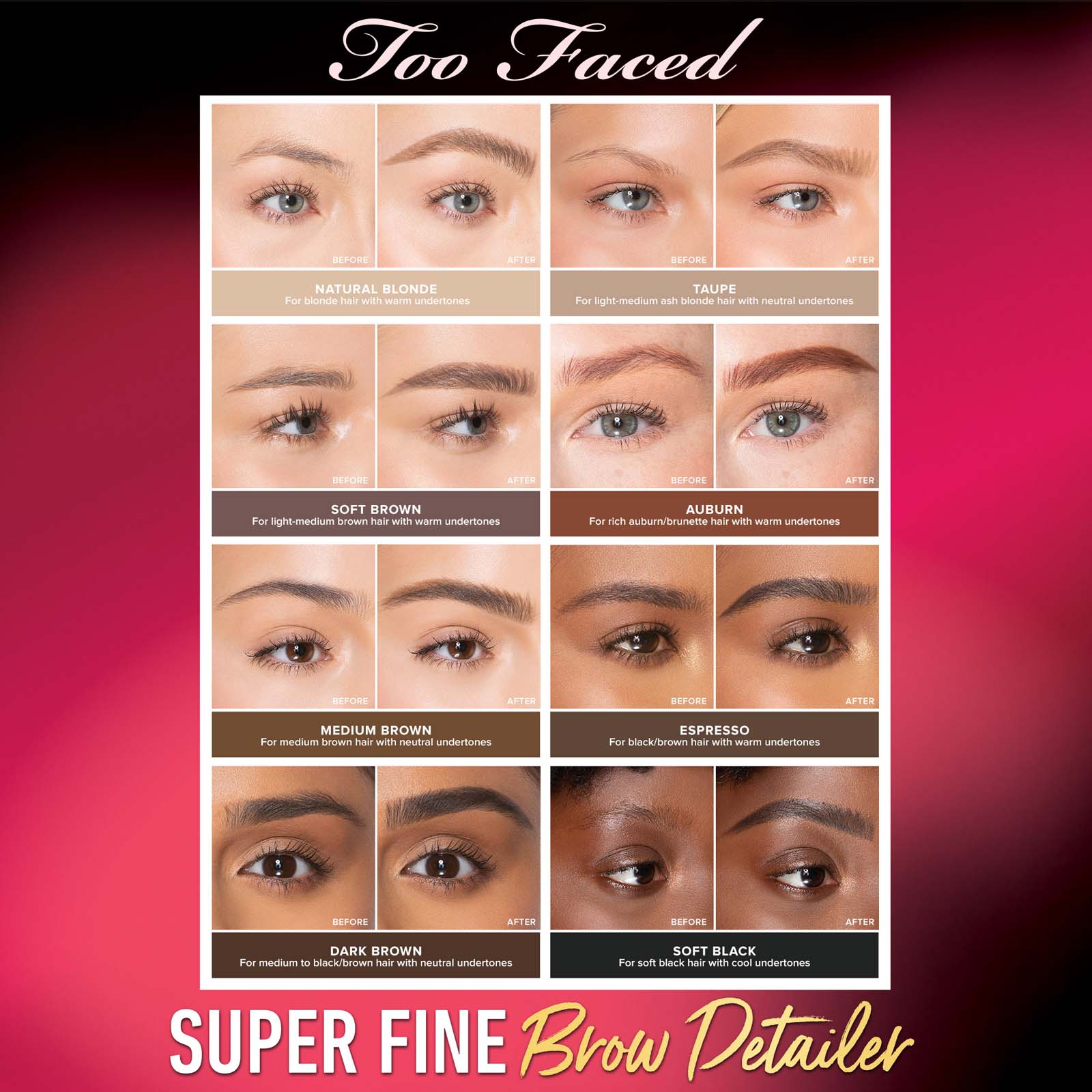 Too Faced Superfine Brow Detailer Ultra Slim Brow Pencil 0.8g Auburn