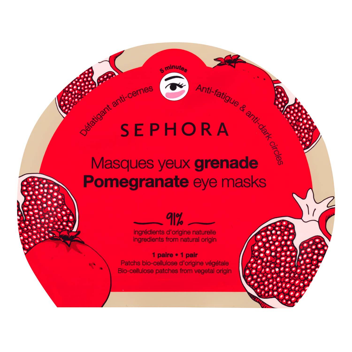 Sephora Collection Bio-Cellulose Eye Masks Pomegranates