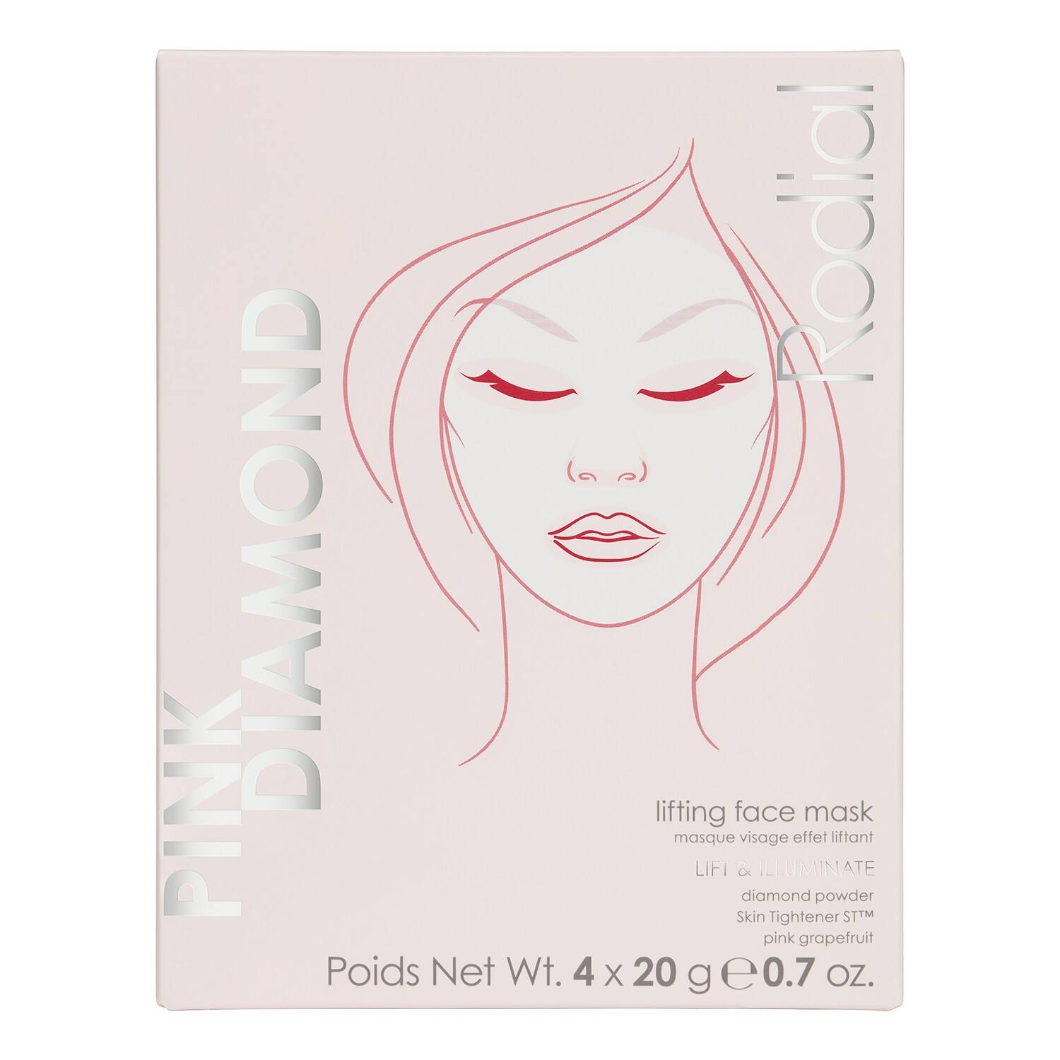 Rodial Pink Diamond Lifting Face Mask X4 80G