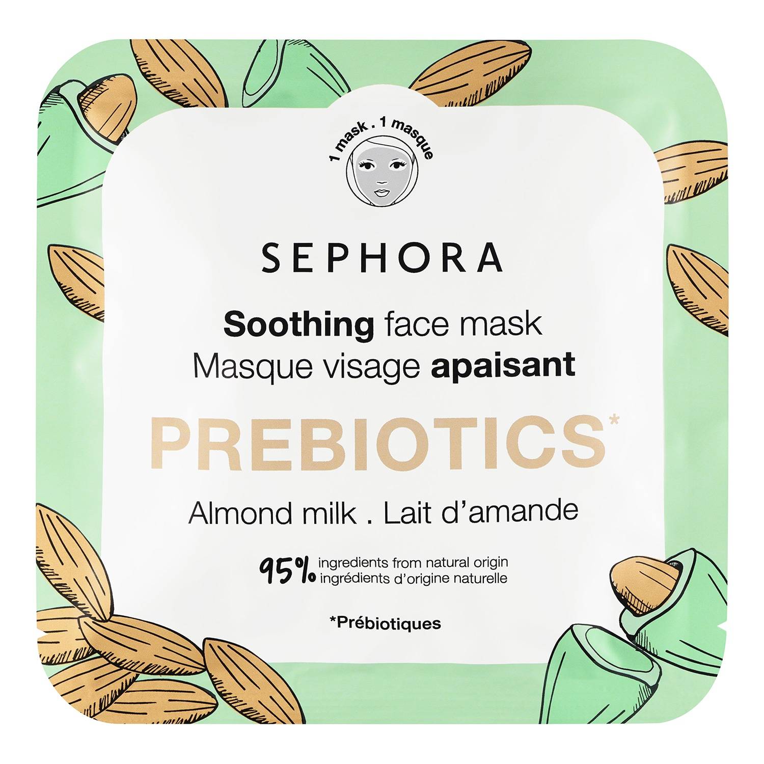 Sephora Collection Prebiotic Nourishing Face Soothing Face Mask With Almond Milk (1 Pc)