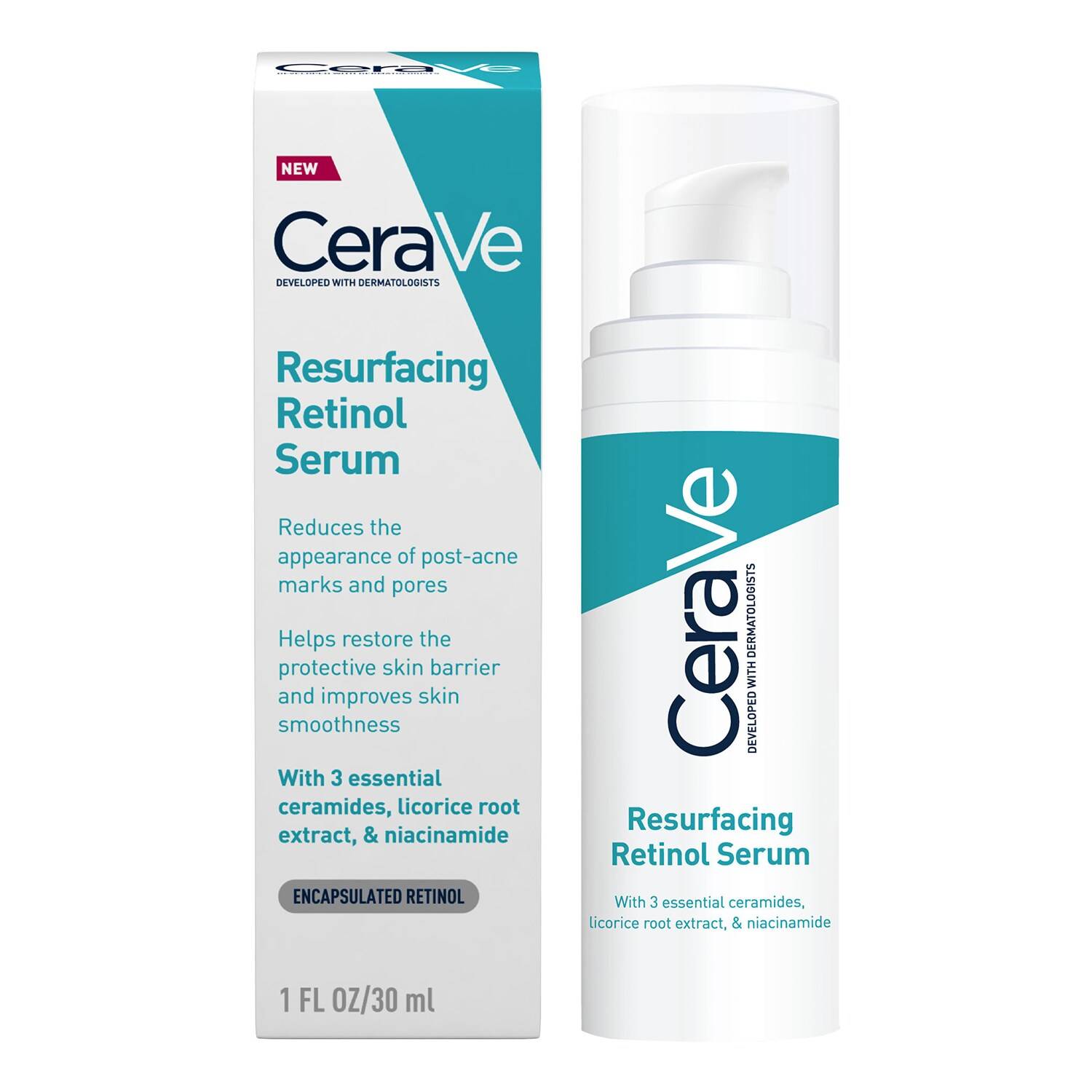 Cerave Resurfacing Retinol Serum With Ceramides & Niacinamide For Blemish-Prone Skin 30Ml