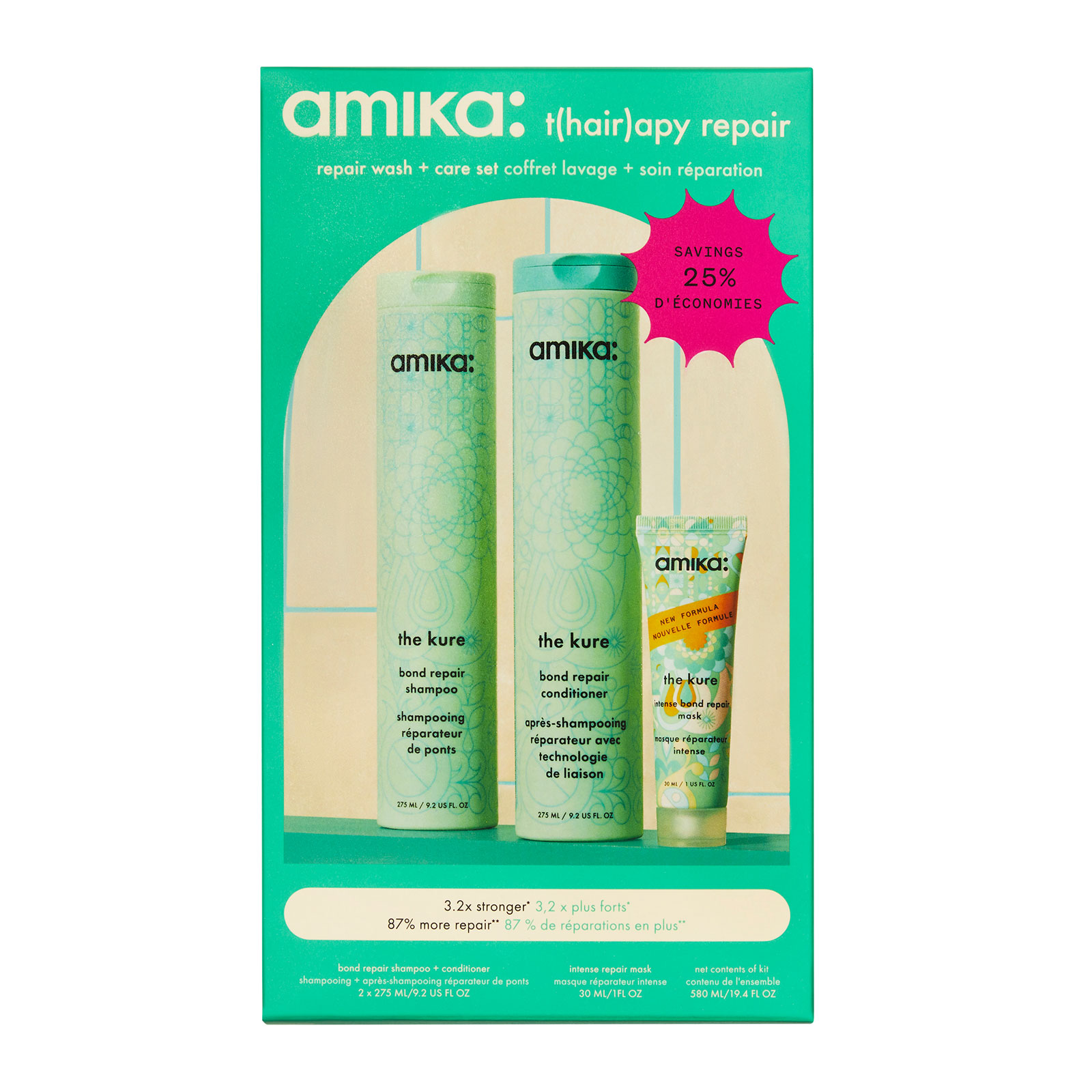 Amika T(Hair)Apy Repair Wash & Care Set