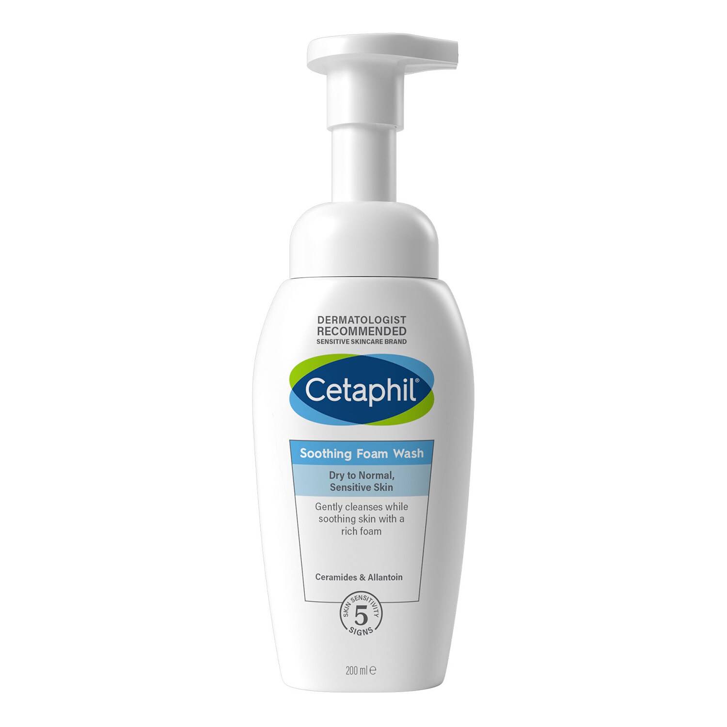 Cetaphil Soothing Foam Wash For Dry To Normal Sensitive Skin 200Ml