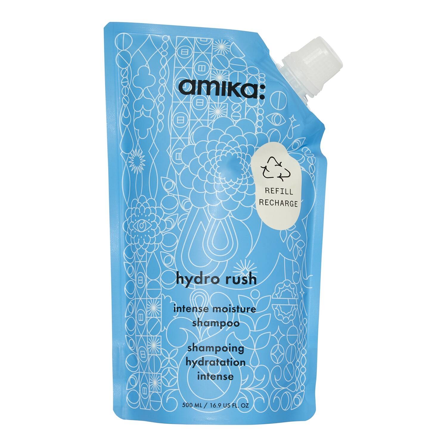 Amika Hydro Rush Intense Moisture Shampoo Refill 500Ml