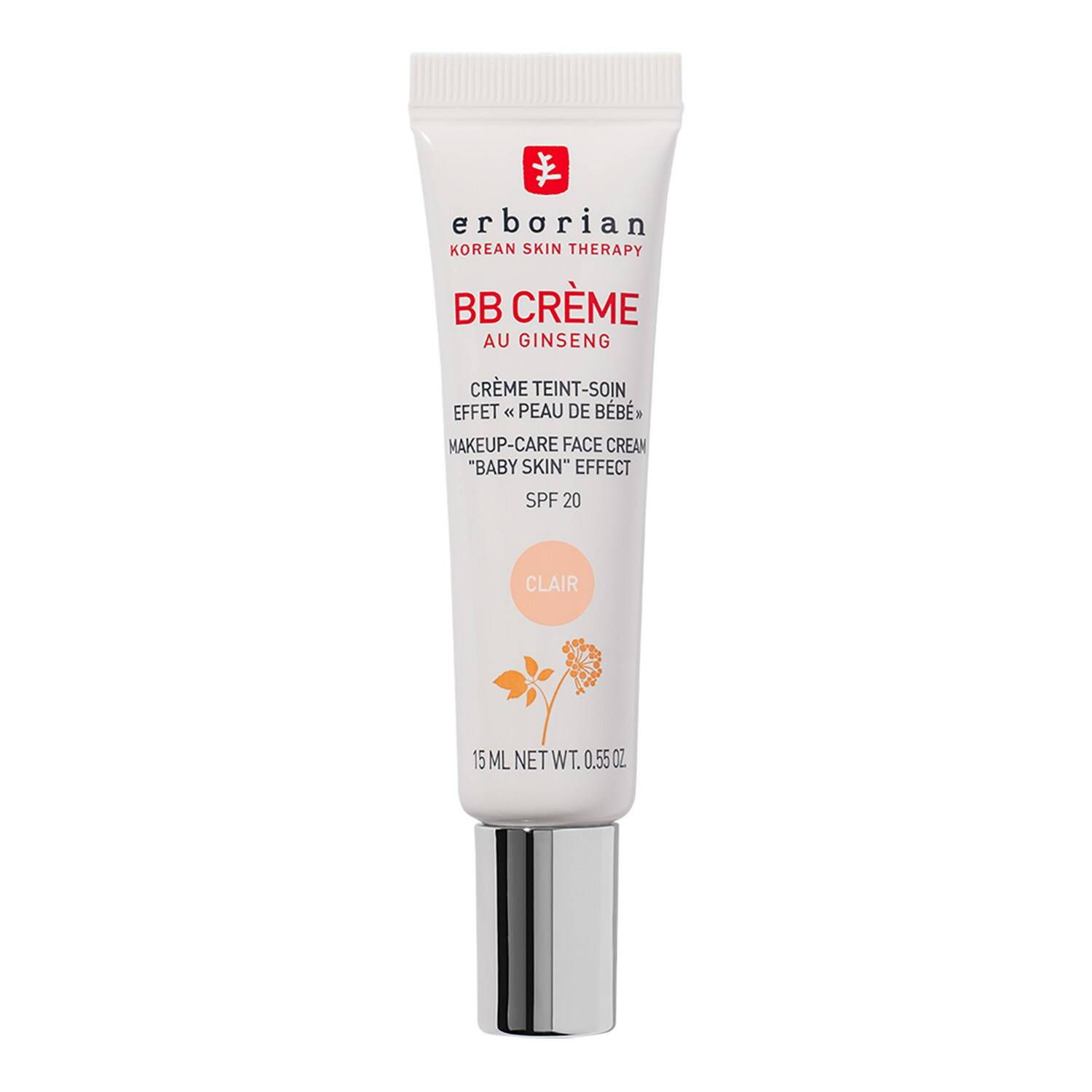 ERBORIAN Ginseng BB Crème - Makeup-Care Face Cream Baby Skin Effect 15ml Nude