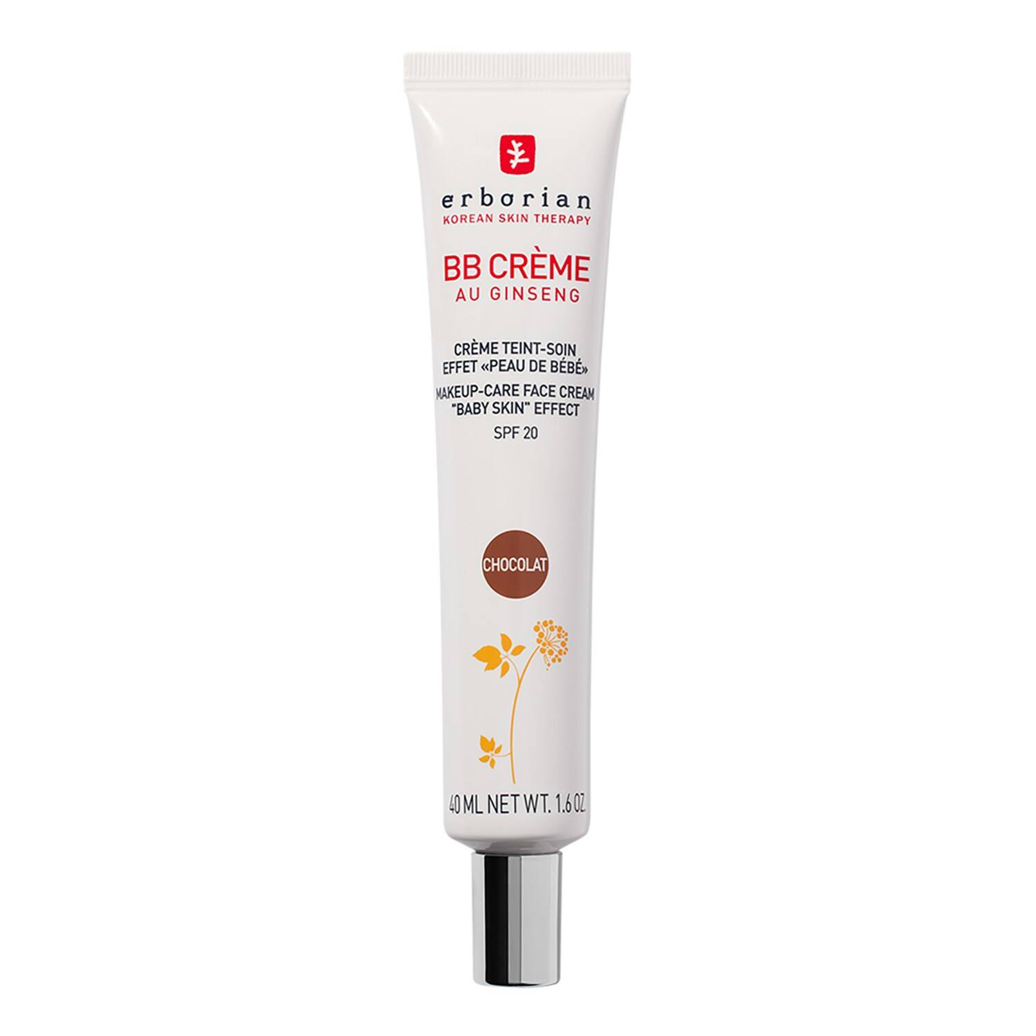 Erborian Ginseng Bb Crème Makeup-Care Face Cream Baby Skin Effect 40Ml Chocolat