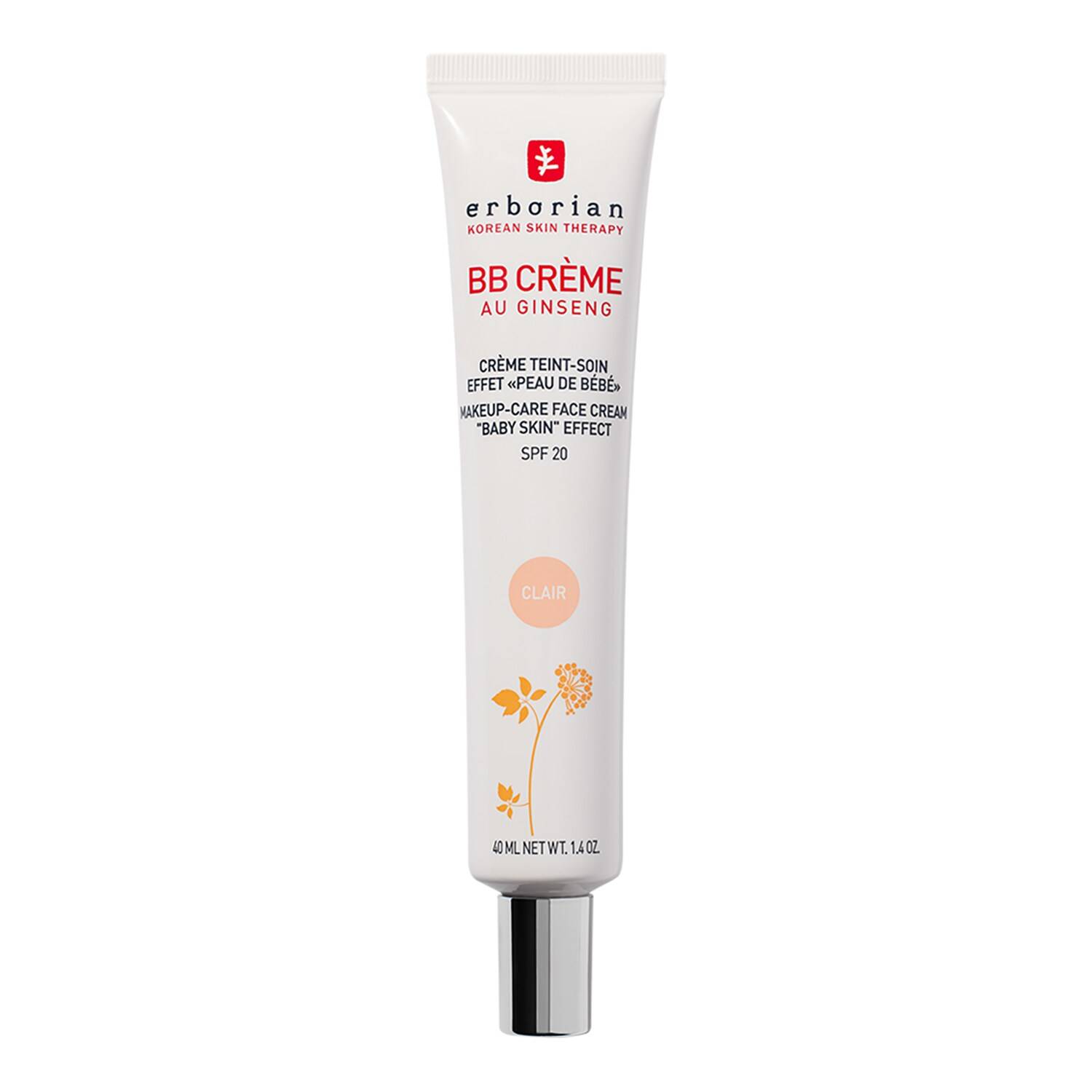 Erborian Ginseng Bb Crème Makeup-Care Face Cream Baby Skin Effect 40Ml Clair