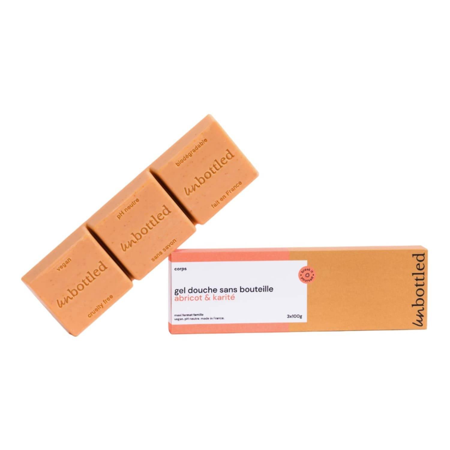 Unbottled Maxi Solid Shower Gel Apricot & Shea Butter 300G