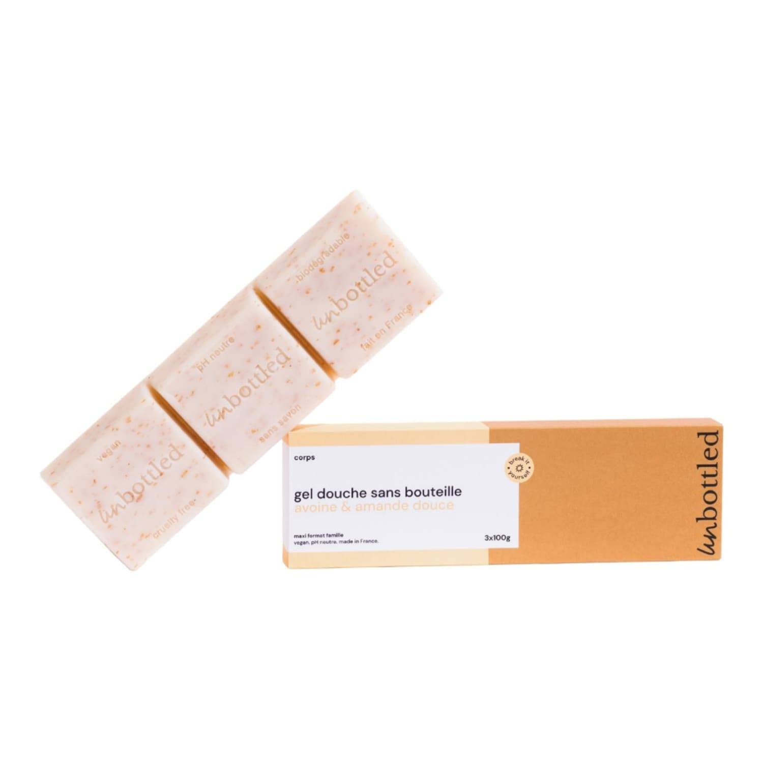Unbottled Maxi Solid Shower Gel Oat & Sweet Almond 300G