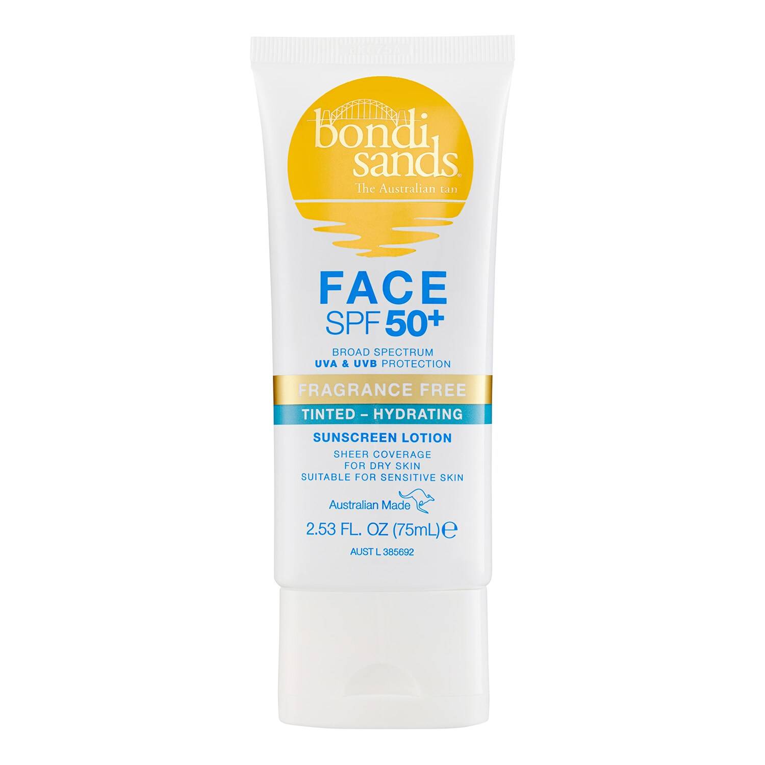 Bondi Sands Spf 50+ Fragrance Free Hydrating Tinted Face Lotion 75Ml