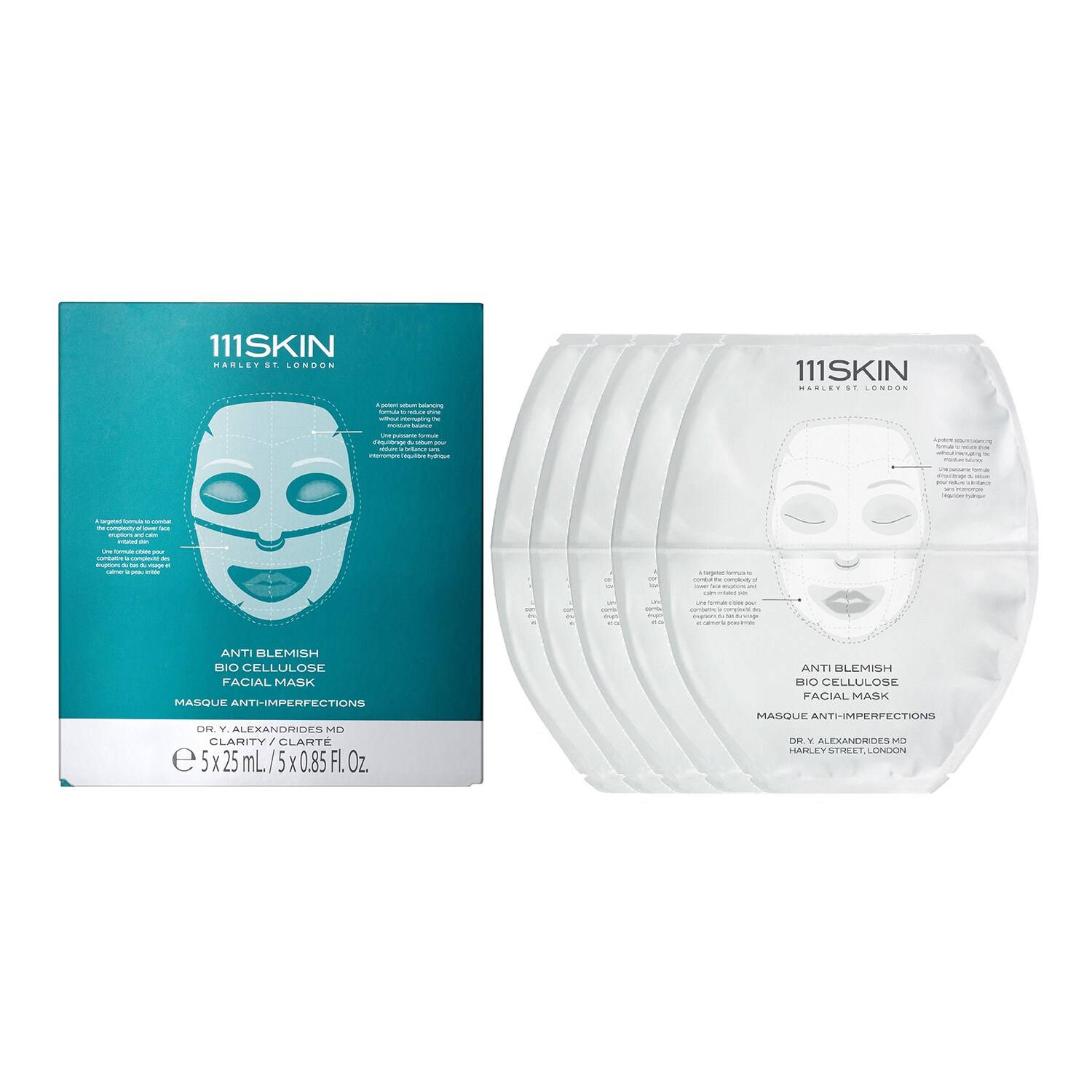 111Skin Anti Blemish Bio Cellulose Facial Mask 5 X 25Ml