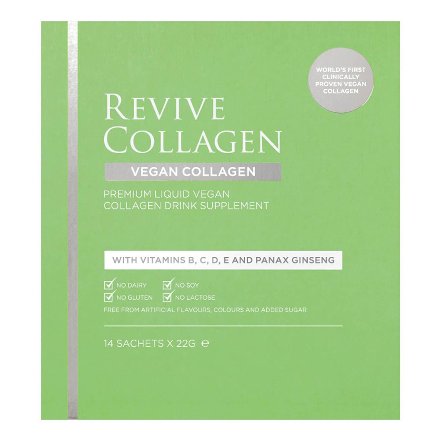 Revive Collagen Vegan Collagen Premium Liquid Supplement 14 Sachets