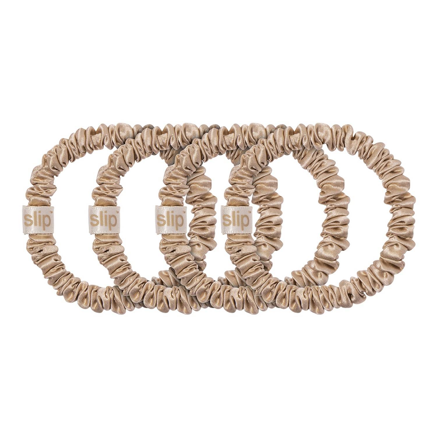 Slip Pure Silk Skinny Scrunchies X 4 Blonde