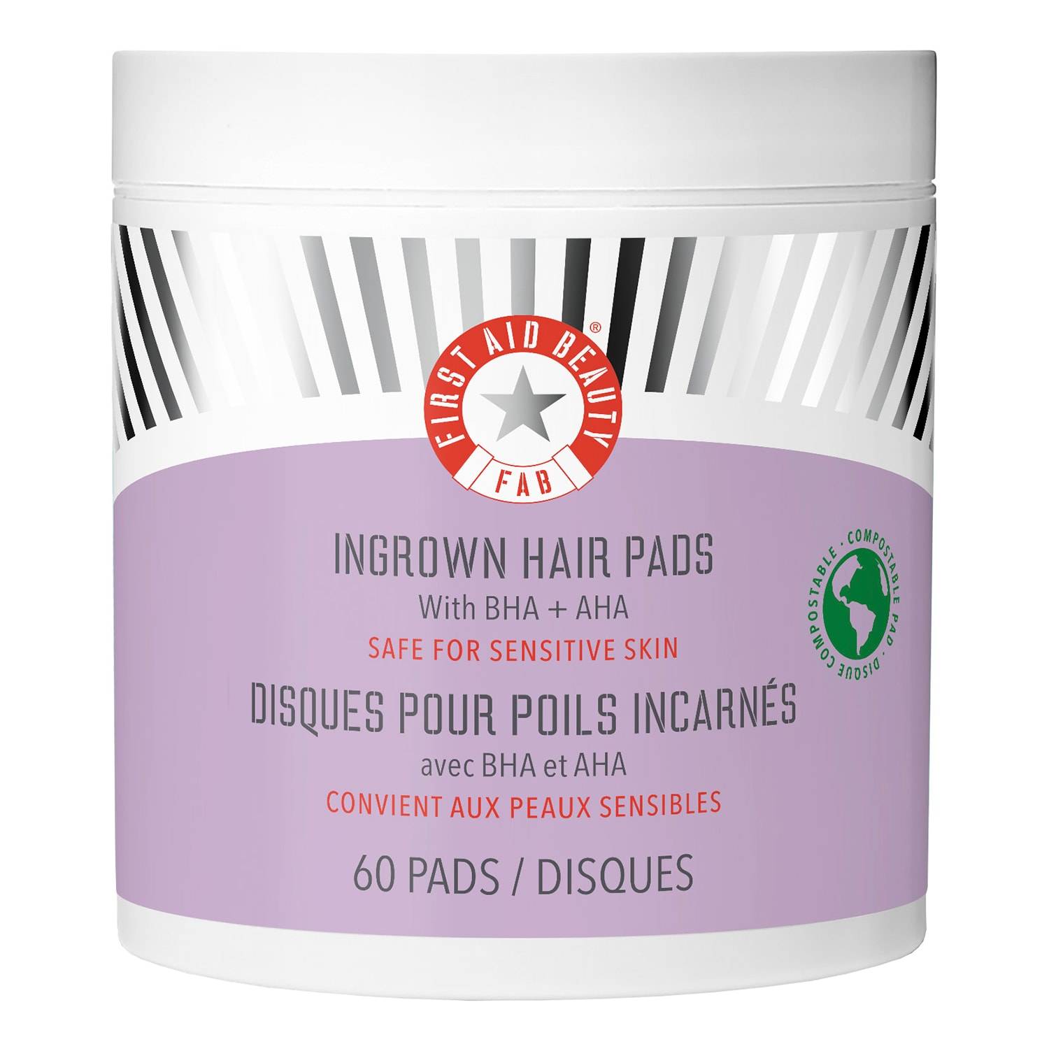 First Aid Beauty Ingrown Hair Pads - Compostable Pads For Ingrown Hair 60 Hair Pads