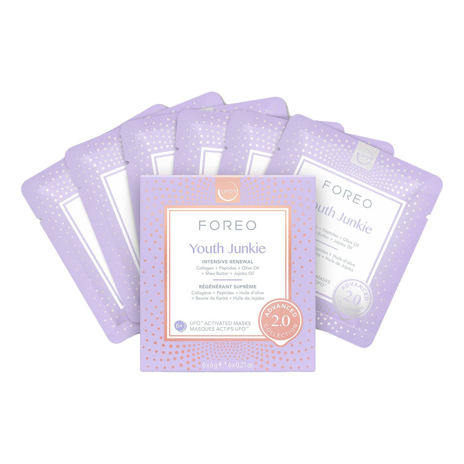 Foreo Ufo Masks Youth Junkie 2.0 - Intensive Renewal Mask 6 Pieces