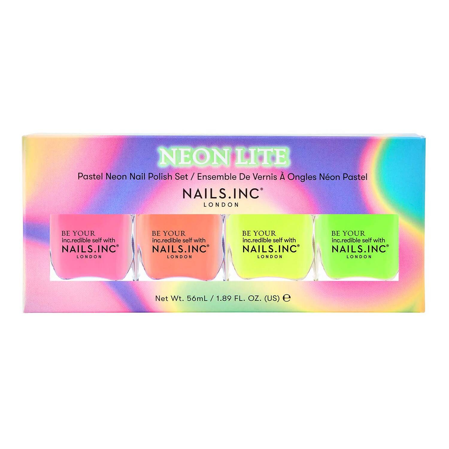 Nails Inc Neon Lite Pastel Neon Nail Polish Set