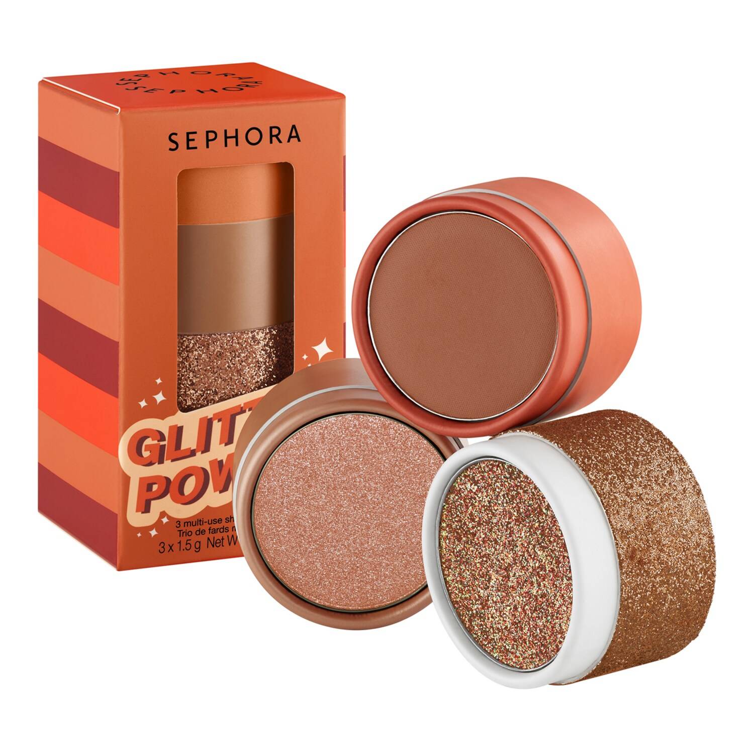 Sephora Collection Glitter Power Multi Purpose Shadow Trio Brown Power