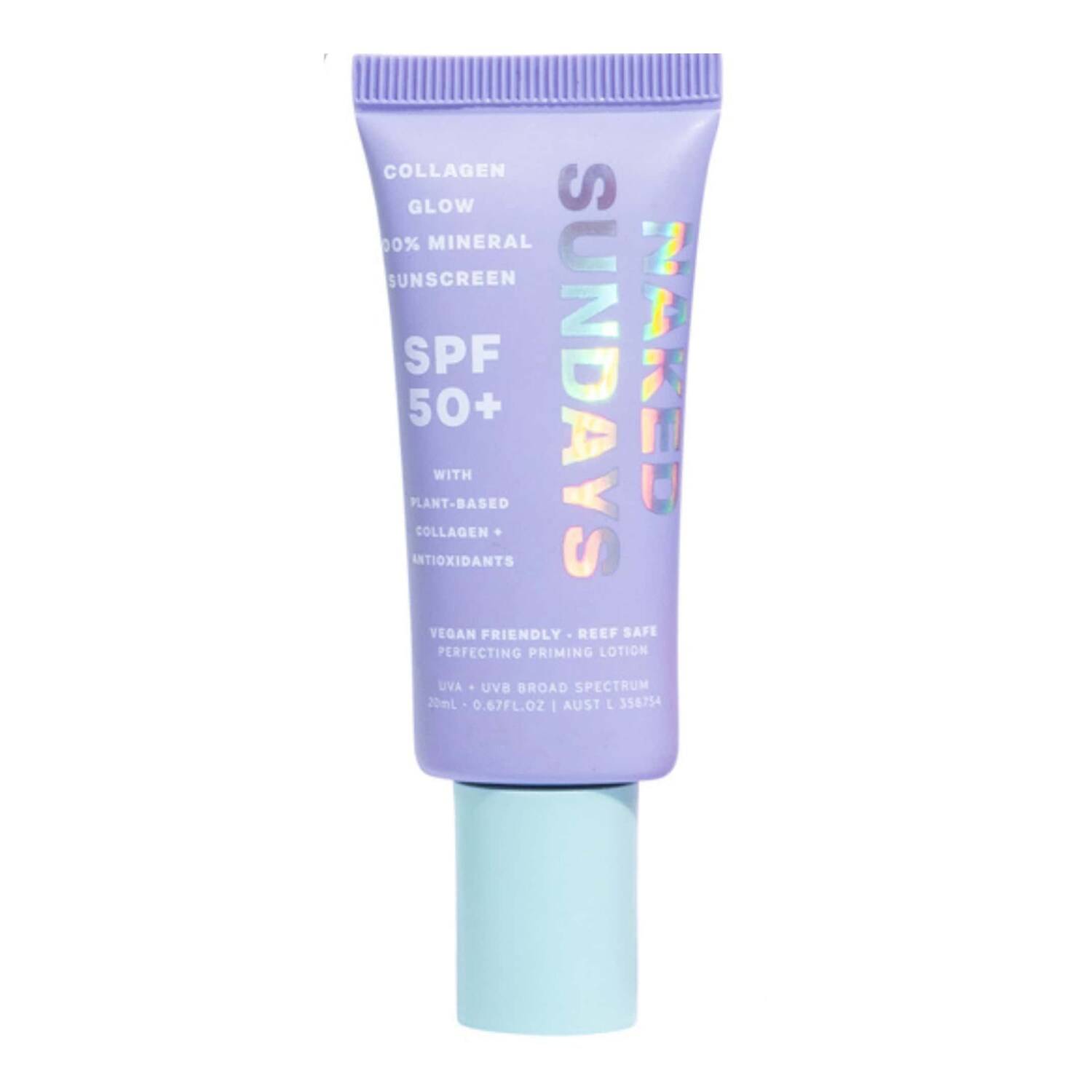 NAKED SUNDAYS SPF50+ Collagen Glow 100% Mineral Priming Perfecting Lotion 20ml