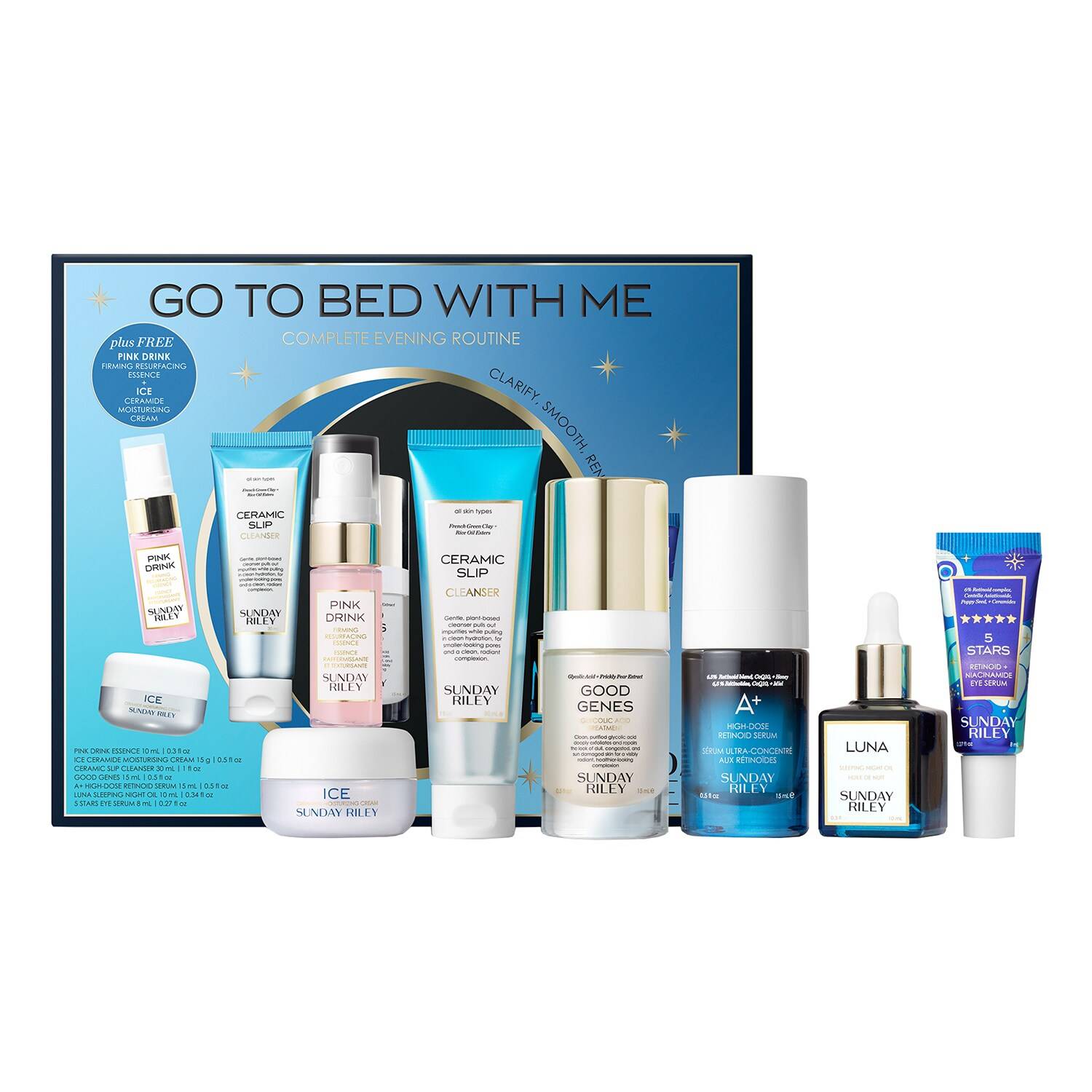Sunday Riley Go To Bed With Me Complete Evening Routine Set