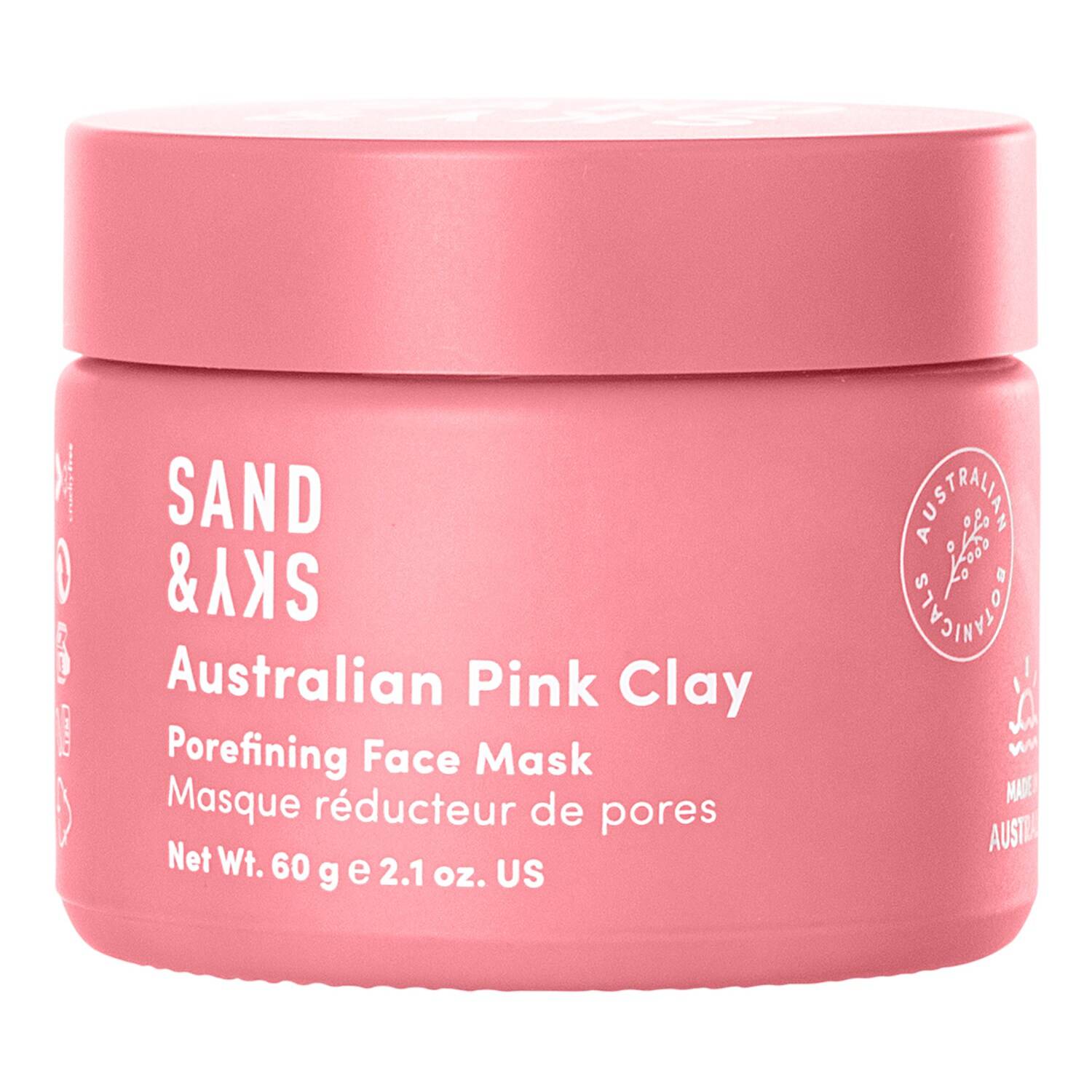 Sand & Sky Australian Pink Clay - Porefining Face Mask 60G