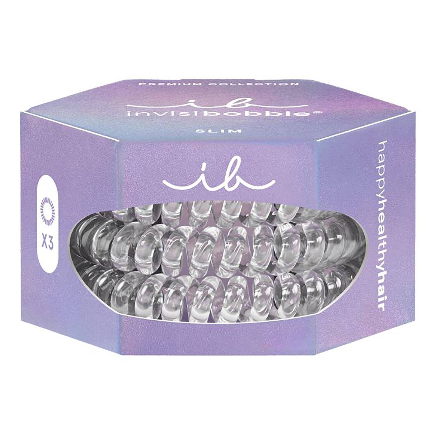 Invisibobble Slim Premium Crystal Clear Hair Scrunchies Set