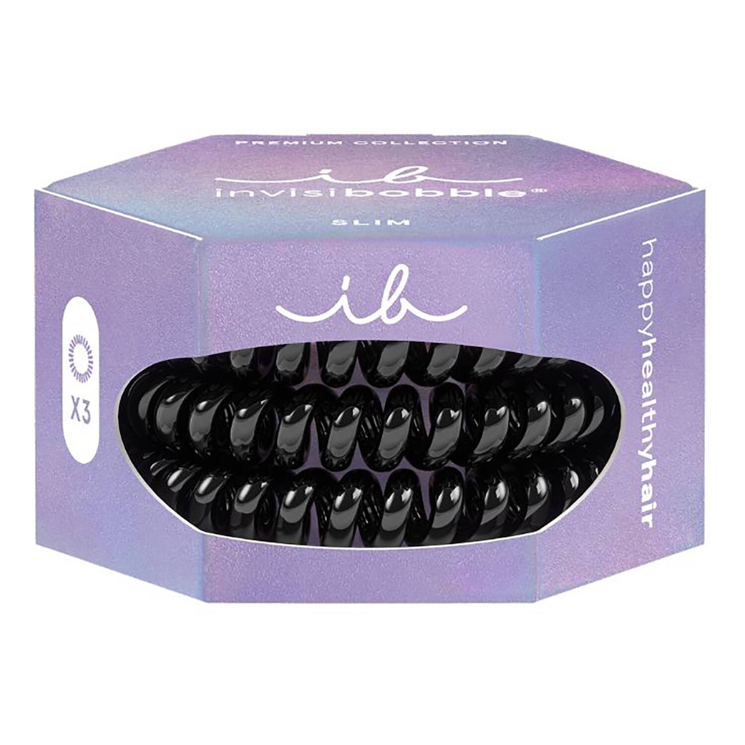 Invisibobble Slim Premium True Black Hair Scrunchies Set