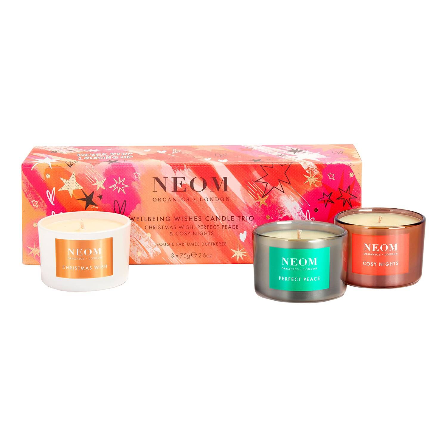 Neom Organics London Wellbeing Wishes Candle Trio Set