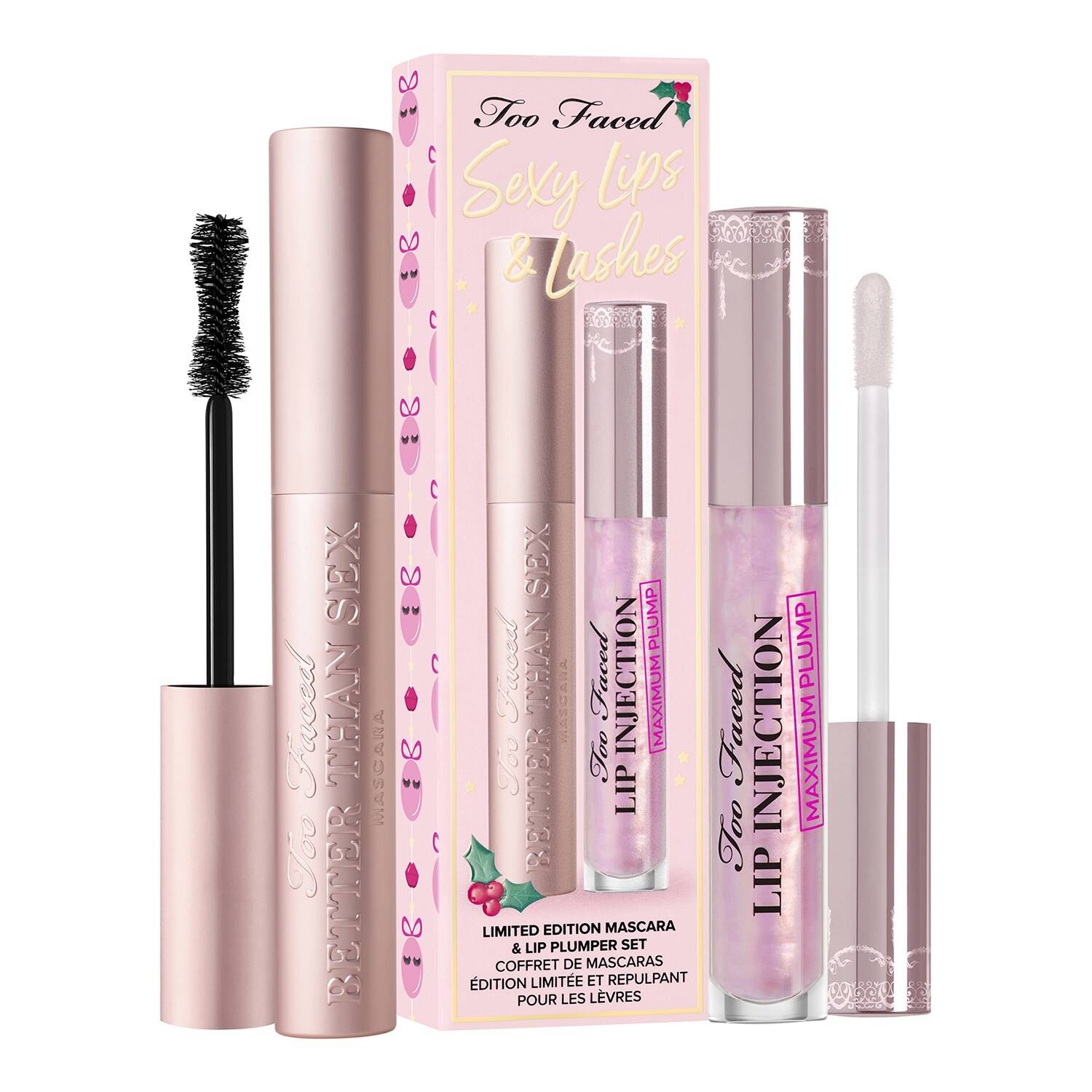 too faced sexy lips & lashes – makeup set