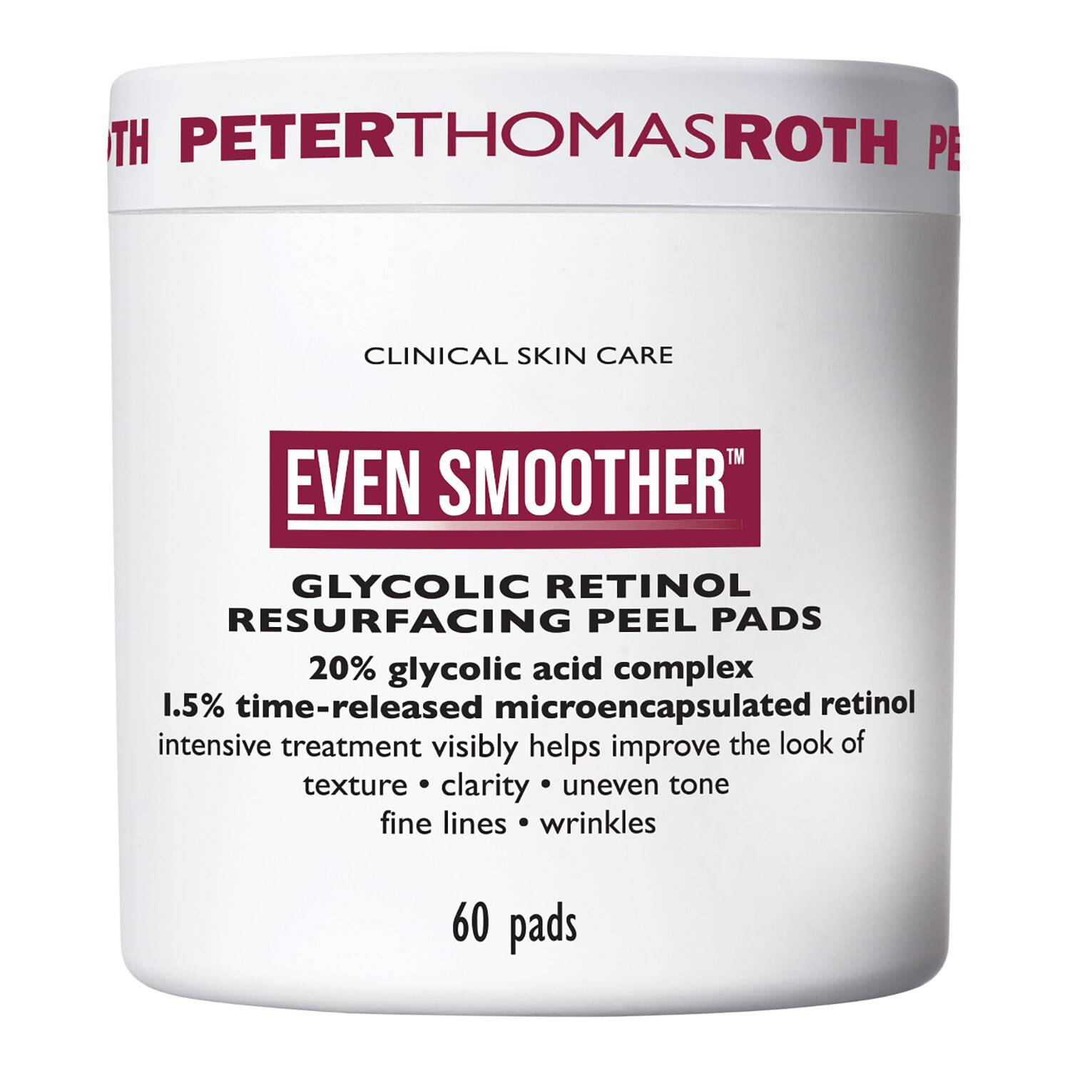 Peter Thomas Roth Even Smoother Glycolic Retinol Resurfacing Peel Pads X 60