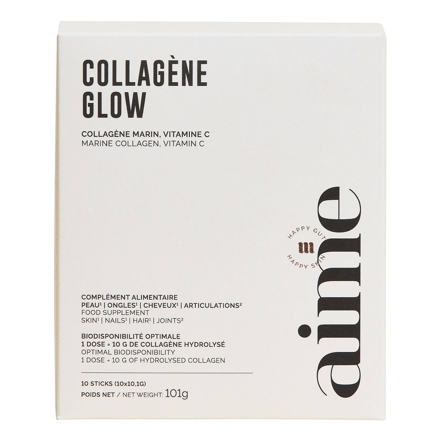 Aime Collagène Glow Food Supplement Box Of 10 Sticks