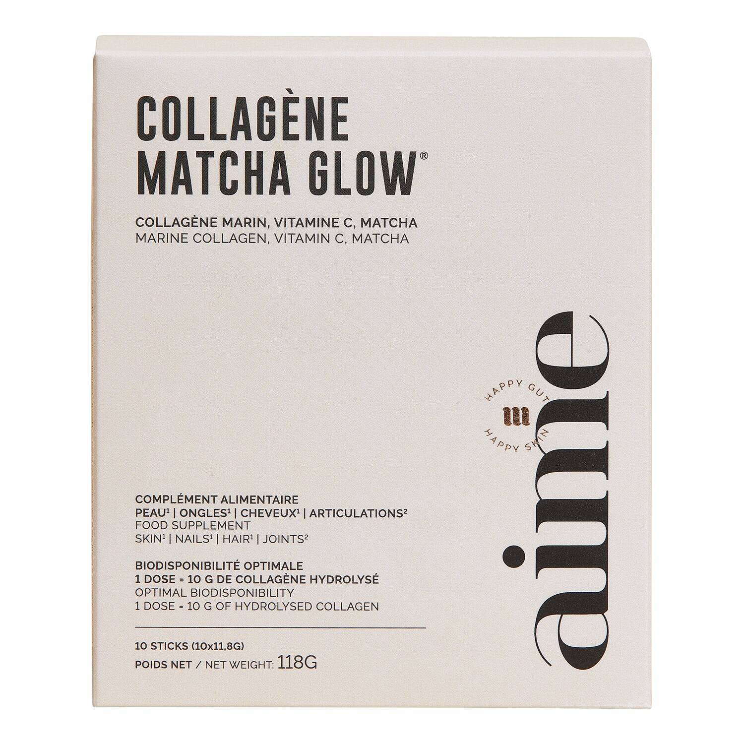 Aime Collagene Matcha Glow Food Supplement X 10 Sticks