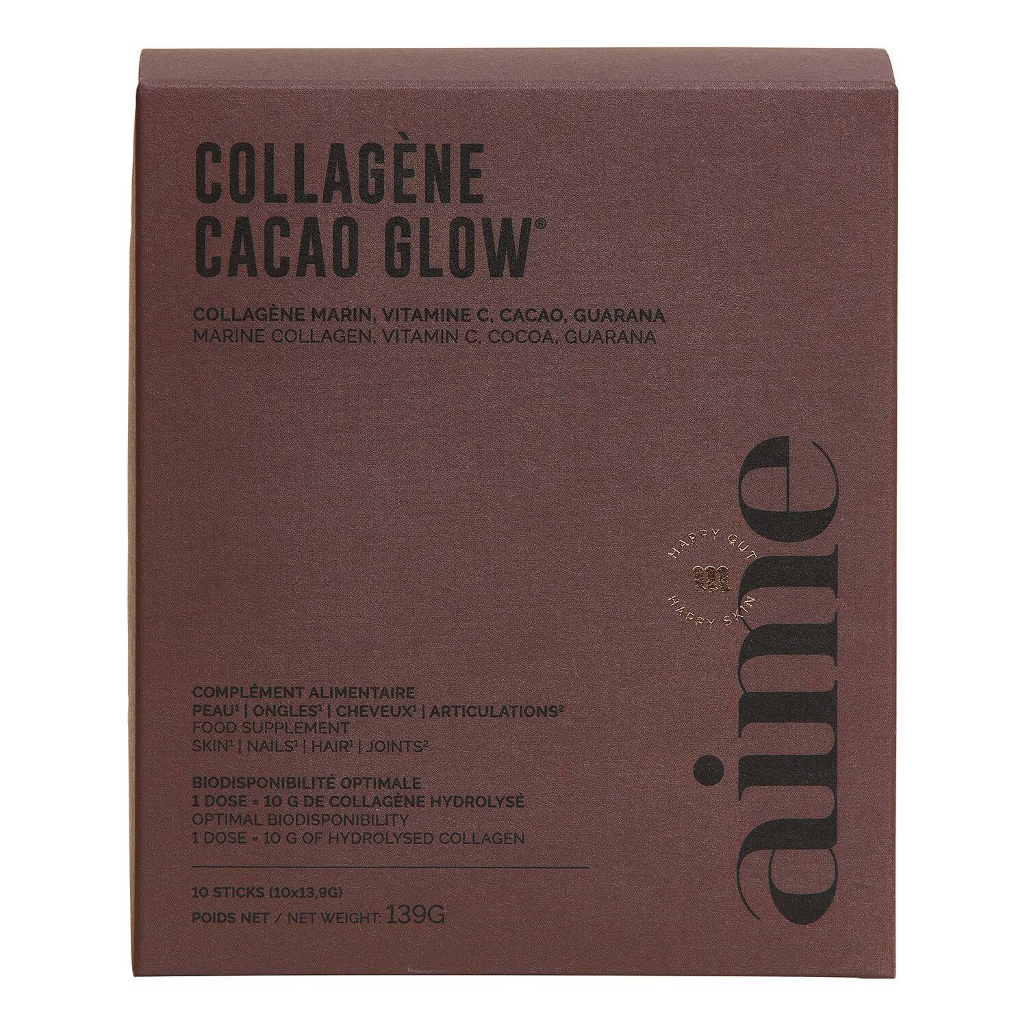 Aime Collagene Cacao Glow Food Supplements Box Of 10 Sticks