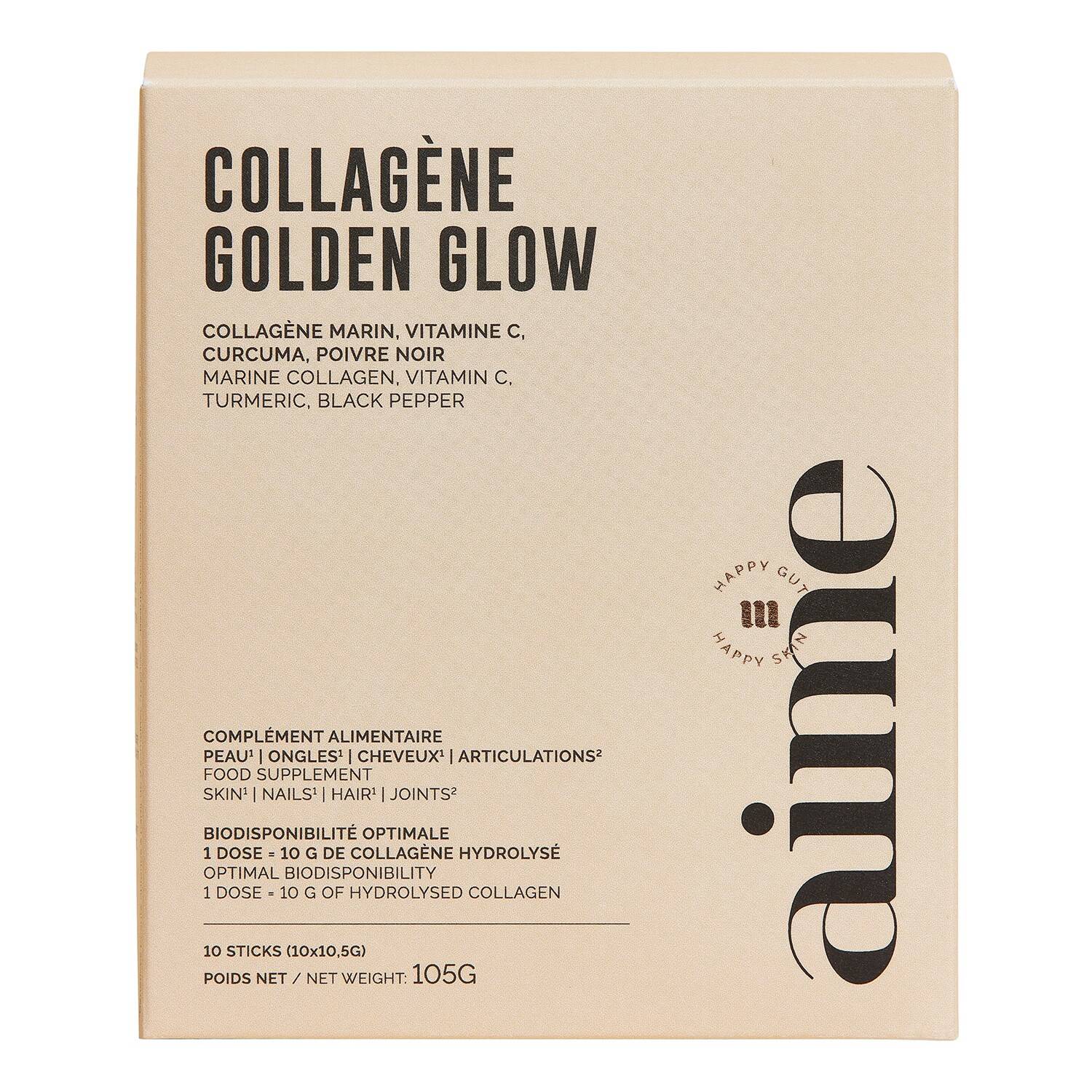 Aime Collagene Golden Glow Food Supplement X 10 Sticks