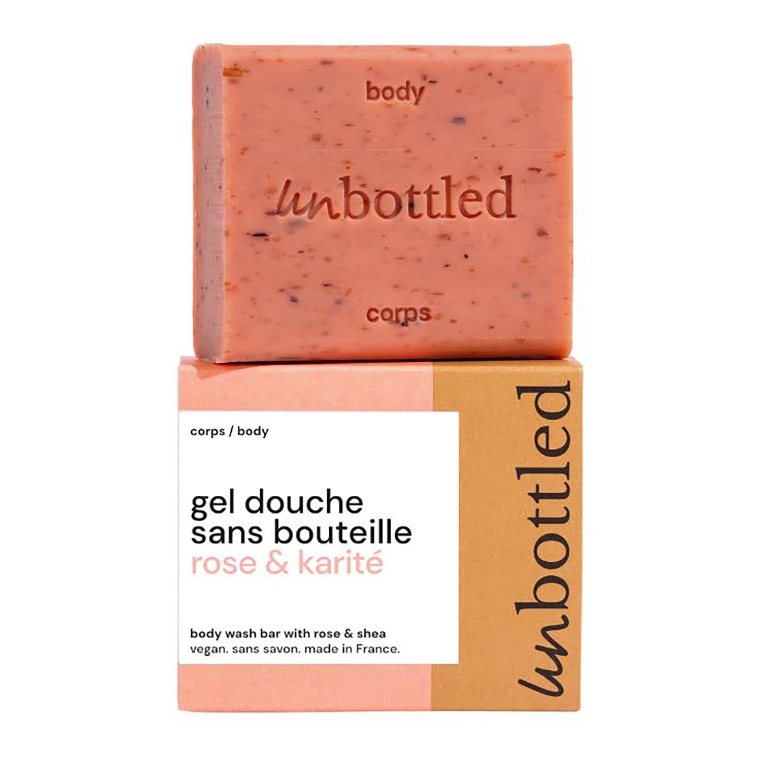 Unbottled Body Wash Bar With Rose & Shea Ph Balanced Soap 110G