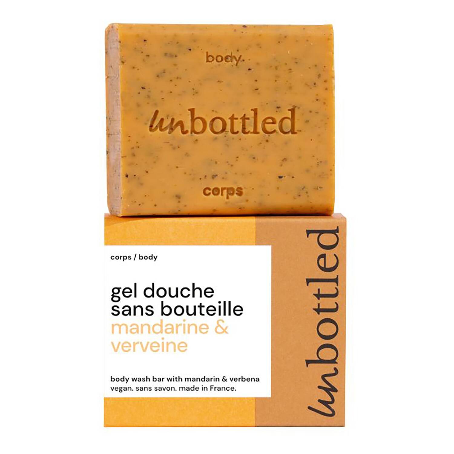 Unbottled Body Wash Bar With Mandarin & Verbena Ph Balanced Soap 110G