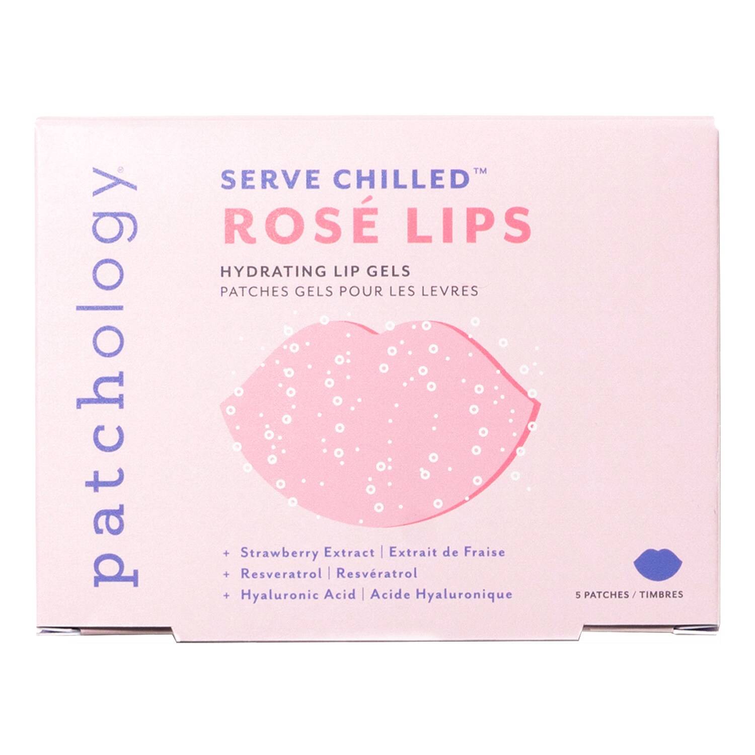 Patchology Serve Chilled Rose Lips Hydrating Lip Gels 5-Pack 82G