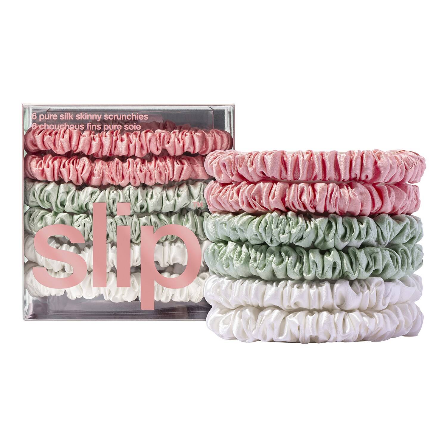 Slip Pure Silk Skinny Scrunchies - Bellerose 6 Pieces