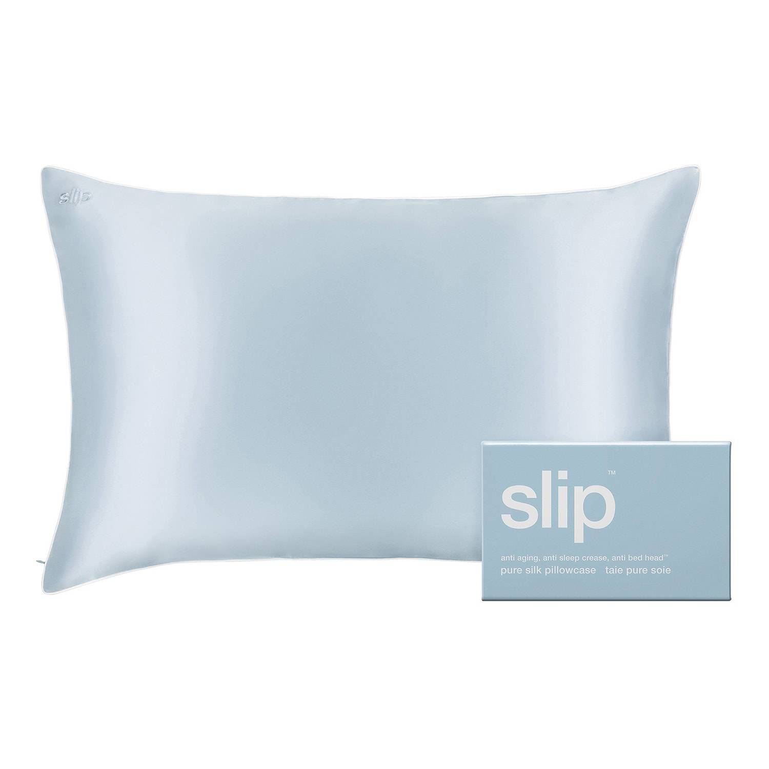 Slip Slip Pure Silk Queen Pillowcase - Anti Aging, Anti Sleep Crease, Anti Bed Head Seabreeze