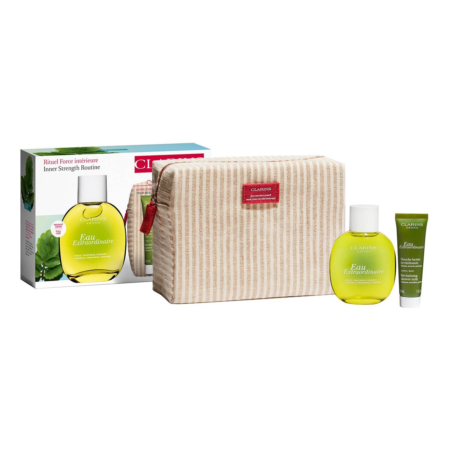 Clarins Eau Extraordinaire Revitalising Ritual - Body Care Set 100 Ml + 30 Ml + 1 Piece
