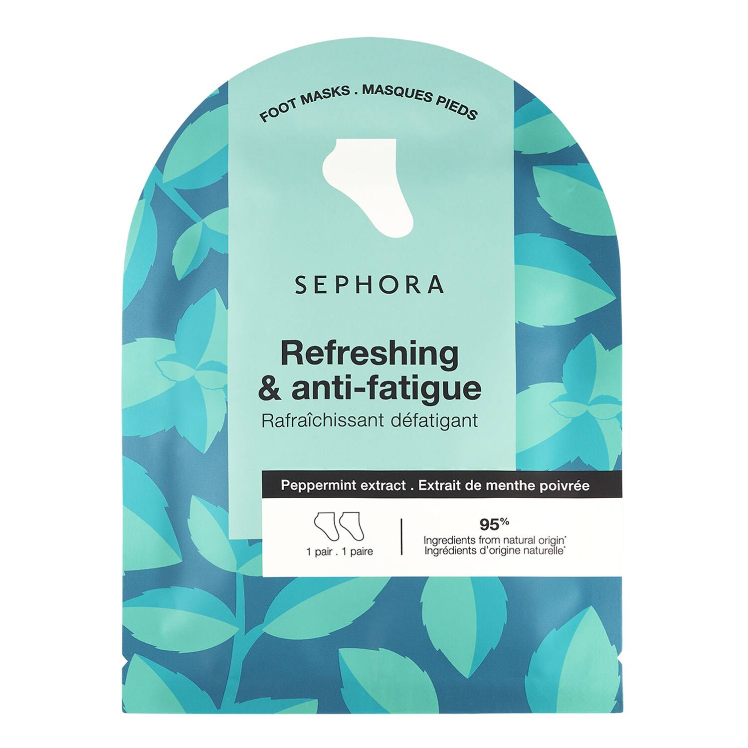 Sephora Collection Intense Hydration Infused Foot Mask Socks Peppermint